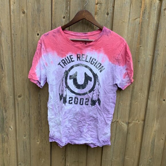 True Religion BIG LOGO Tie Dye T Shirt Small - Picture 2 of 5